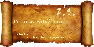 Peinits Valéria névjegykártya